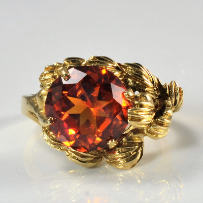 Synthetic Orange Sapphire Cocktail Ring | 3.80ct | SZ 5.5 |