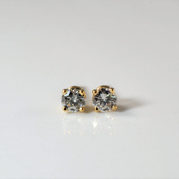 '100 Ways' Classic Solitaire Diamond Stud Earrings | Yellow Gold | Est. 0.50ctw |