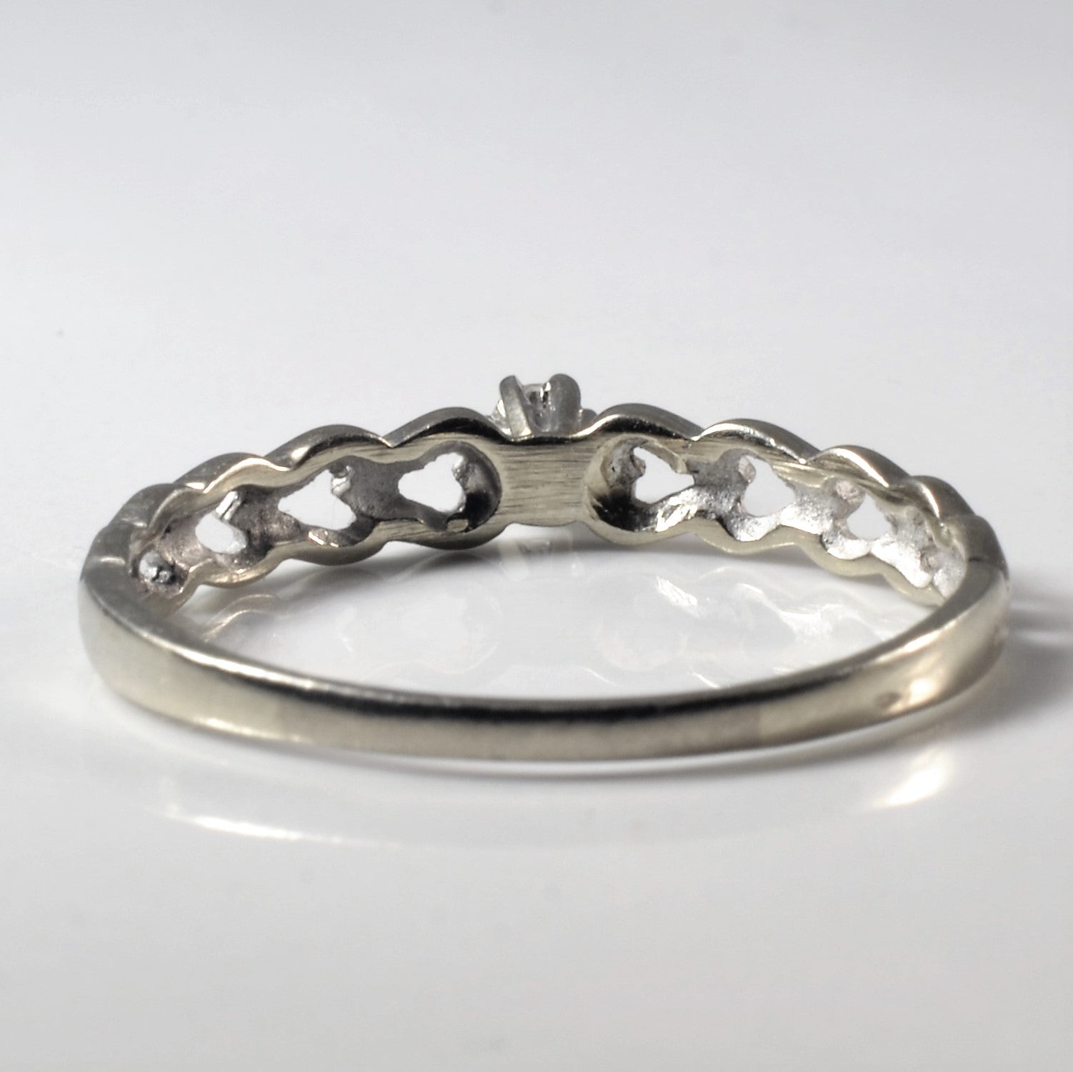 Solitaire Diamond Heart Band Promise Ring | 0.06ct | SZ 10.5 |