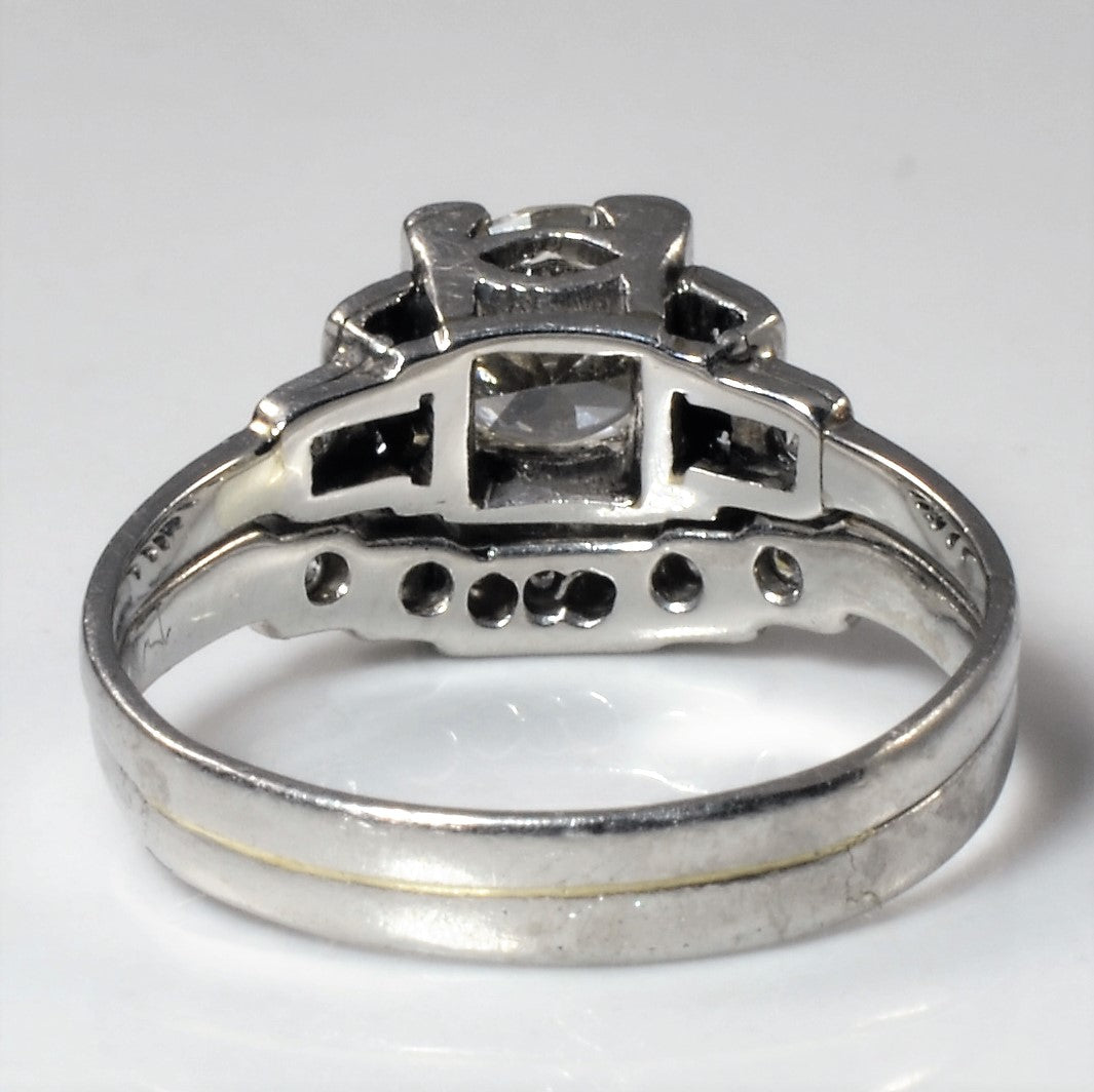 Art Deco Diamond Wedding Set | 0.74ctw | SZ 5.5 |