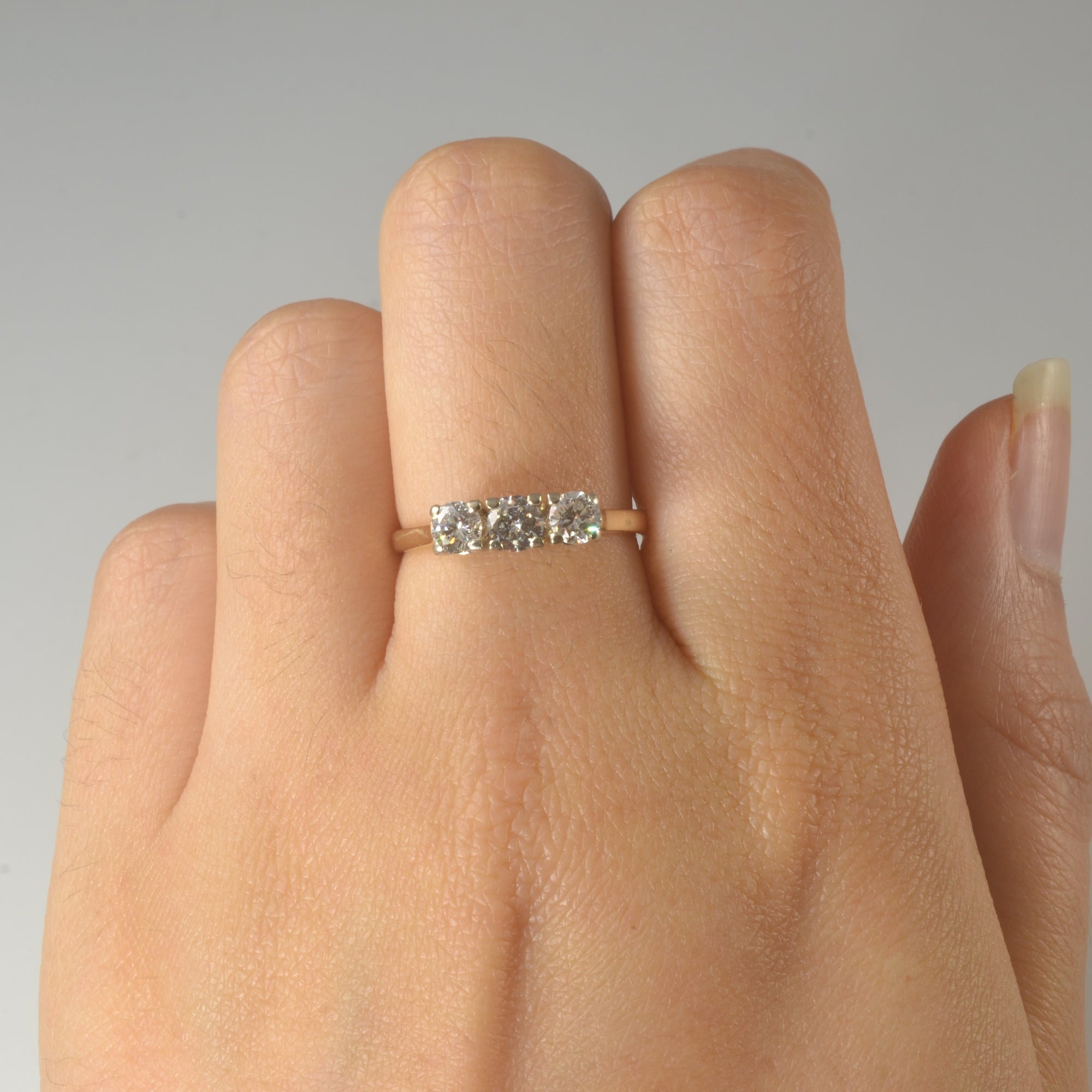Classic Three Stone Diamond Ring | 0.59ctw | SZ 7 |