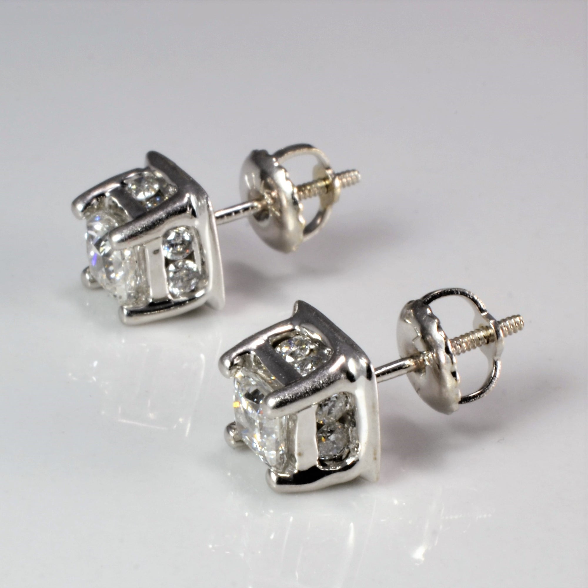Multi- Diamond Stud Earrings | 1.08 ctw |