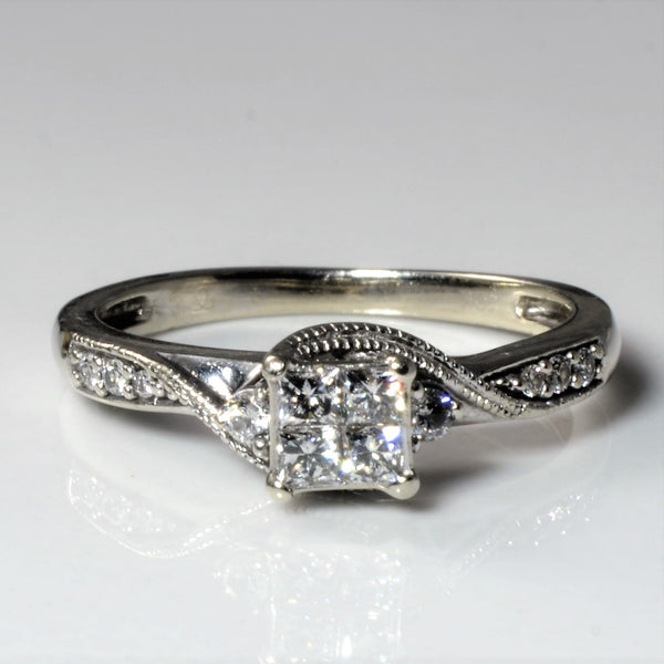 Milgrain Detailed Diamond Promise Ring | 0.40ctw | SZ 6.25 |