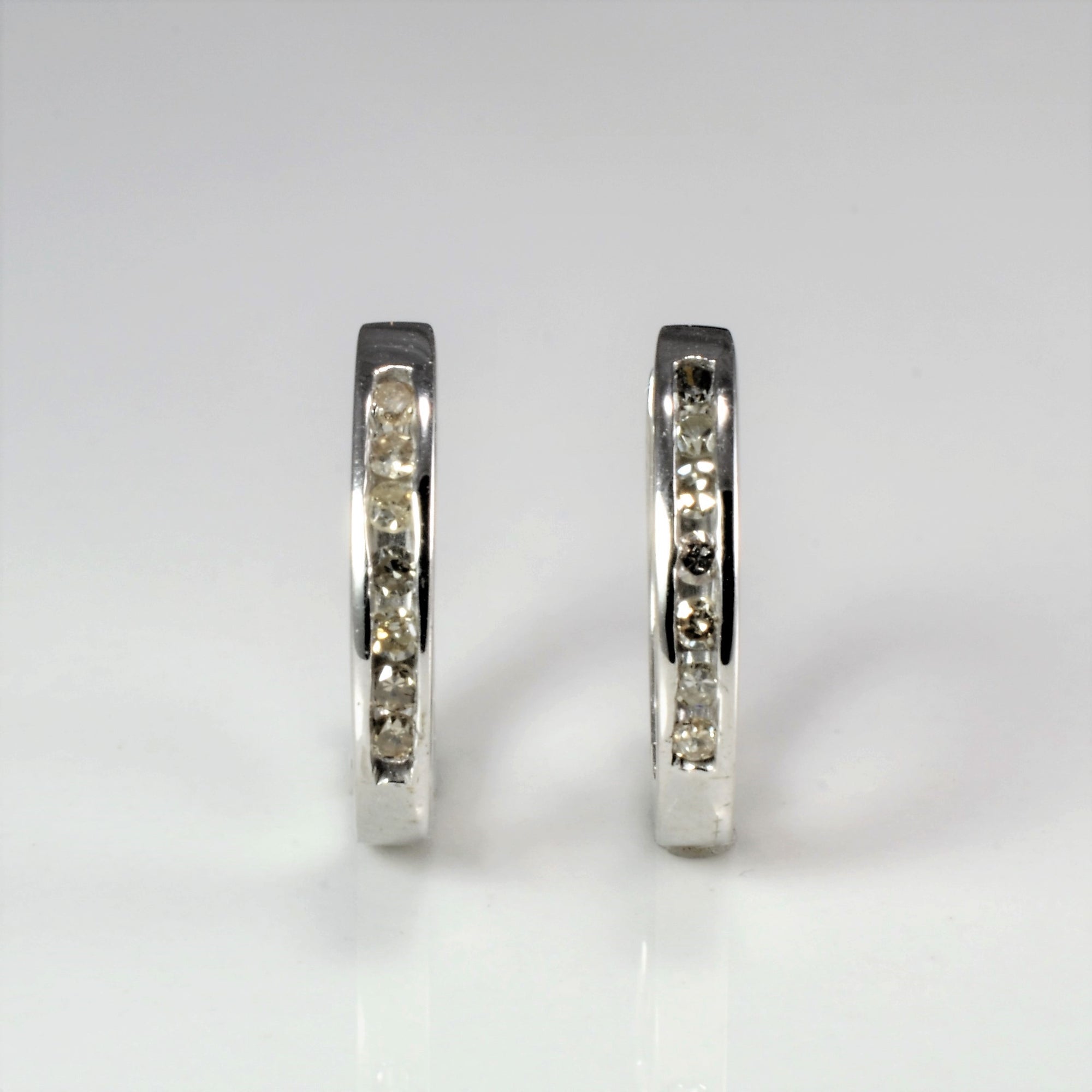 Channel Diamond Huggie Earrings | 0.10 ctw |