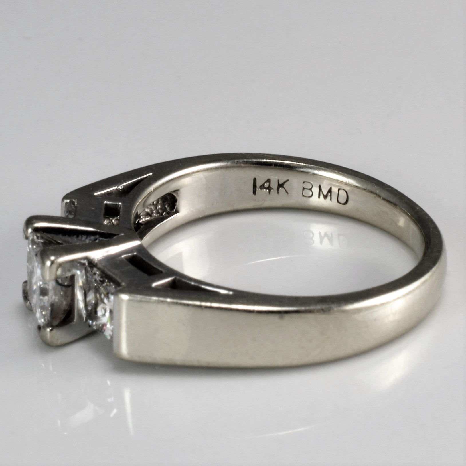 Three Stone Princess Diamond Engagement Ring | 0.60 ctw, SZ 4.75 |