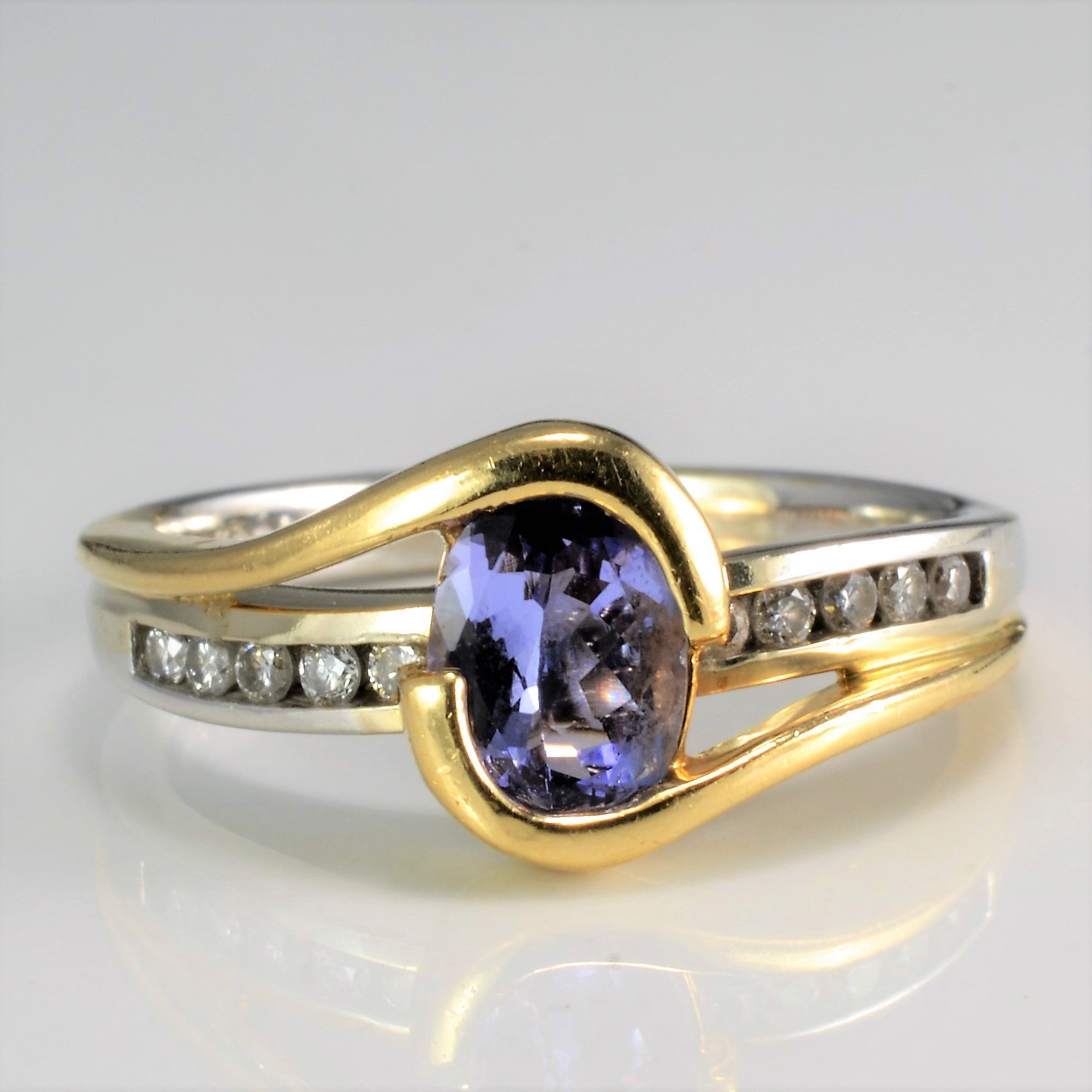 Bypass Channel Diamond & Tanzanite Ring | 0.12 ctw, SZ 7 |