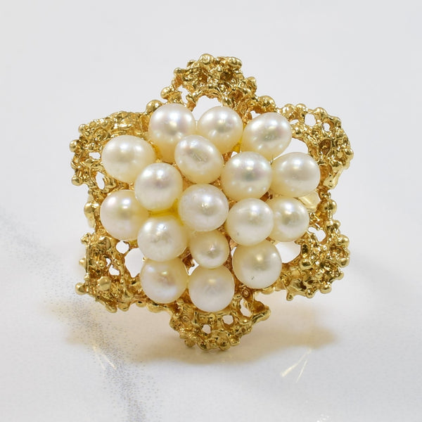 Baroque Pearl Cocktail Ring | 6.80ctw | SZ 6.75 |