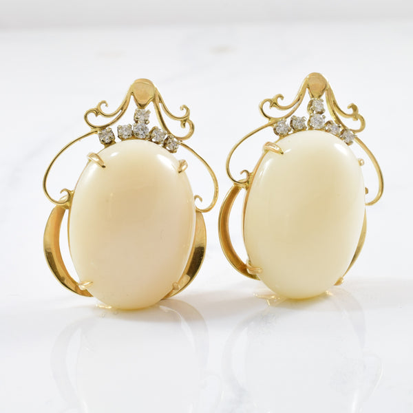 Angel Skin Coral & Diamond Earrings | 0.30ctw, 50.00ctw |
