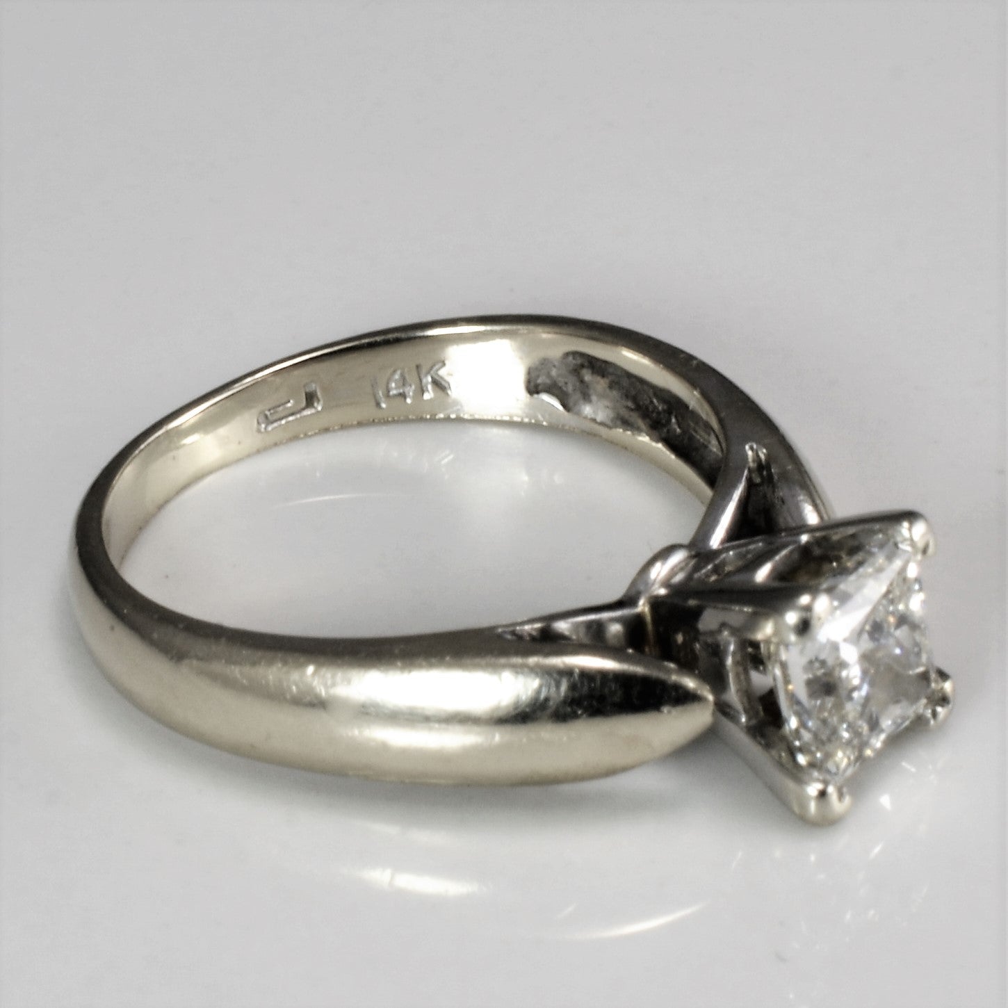 Solitaire Princess Diamond Engagement Ring | 0.82 ct | SI2, J | SZ 4.75 |