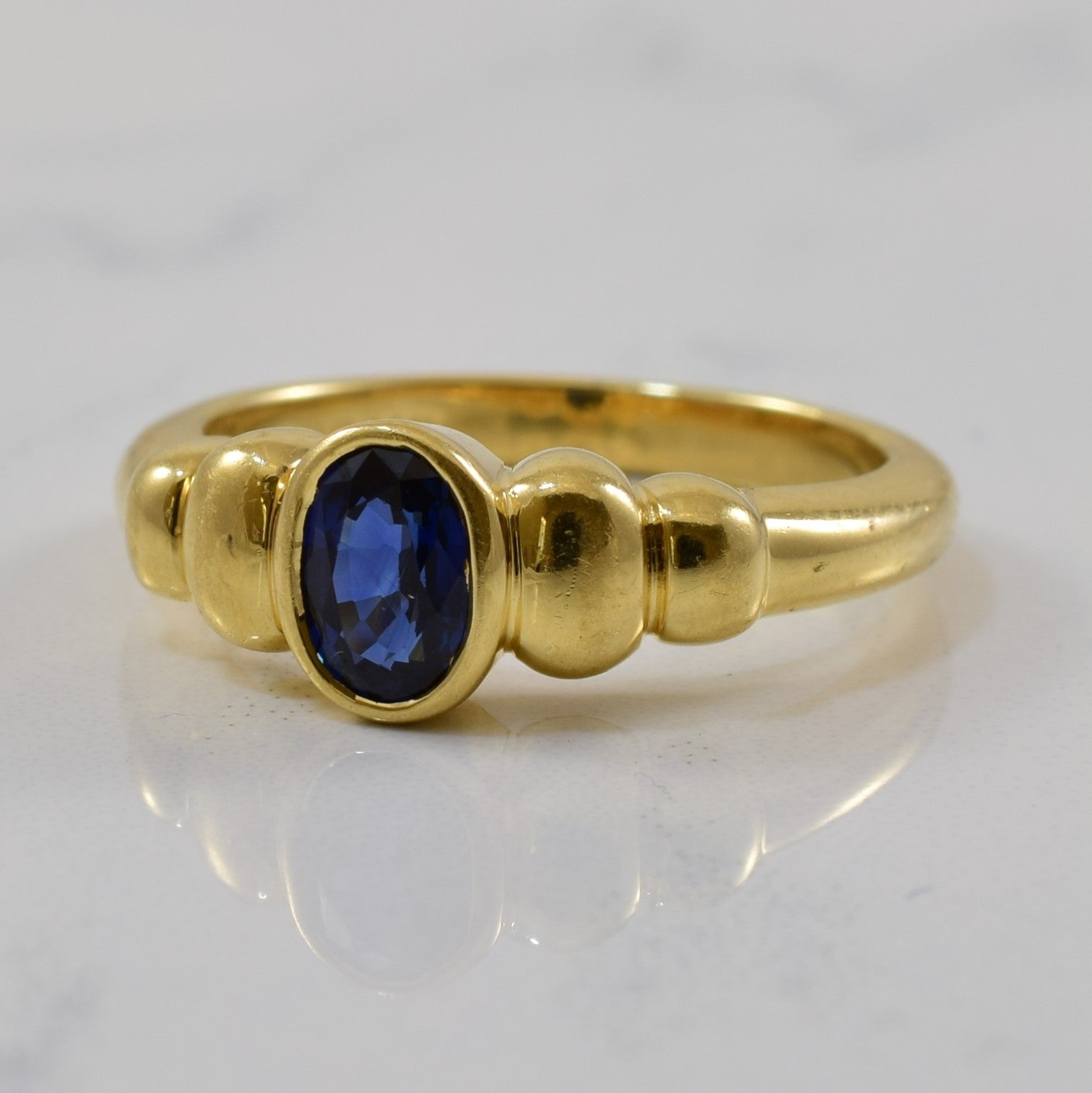 'Birks' Oval Blue Sapphire Ring | 0.70ct | SZ 6.5 |