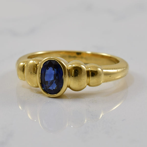 'Birks' Oval Blue Sapphire Ring | 0.70ct | SZ 6.5 |