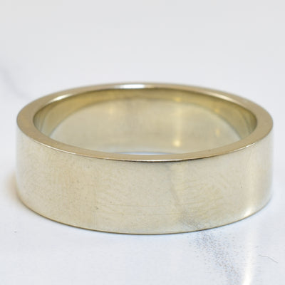 Plain 10k White Gold Band | SZ 7 |