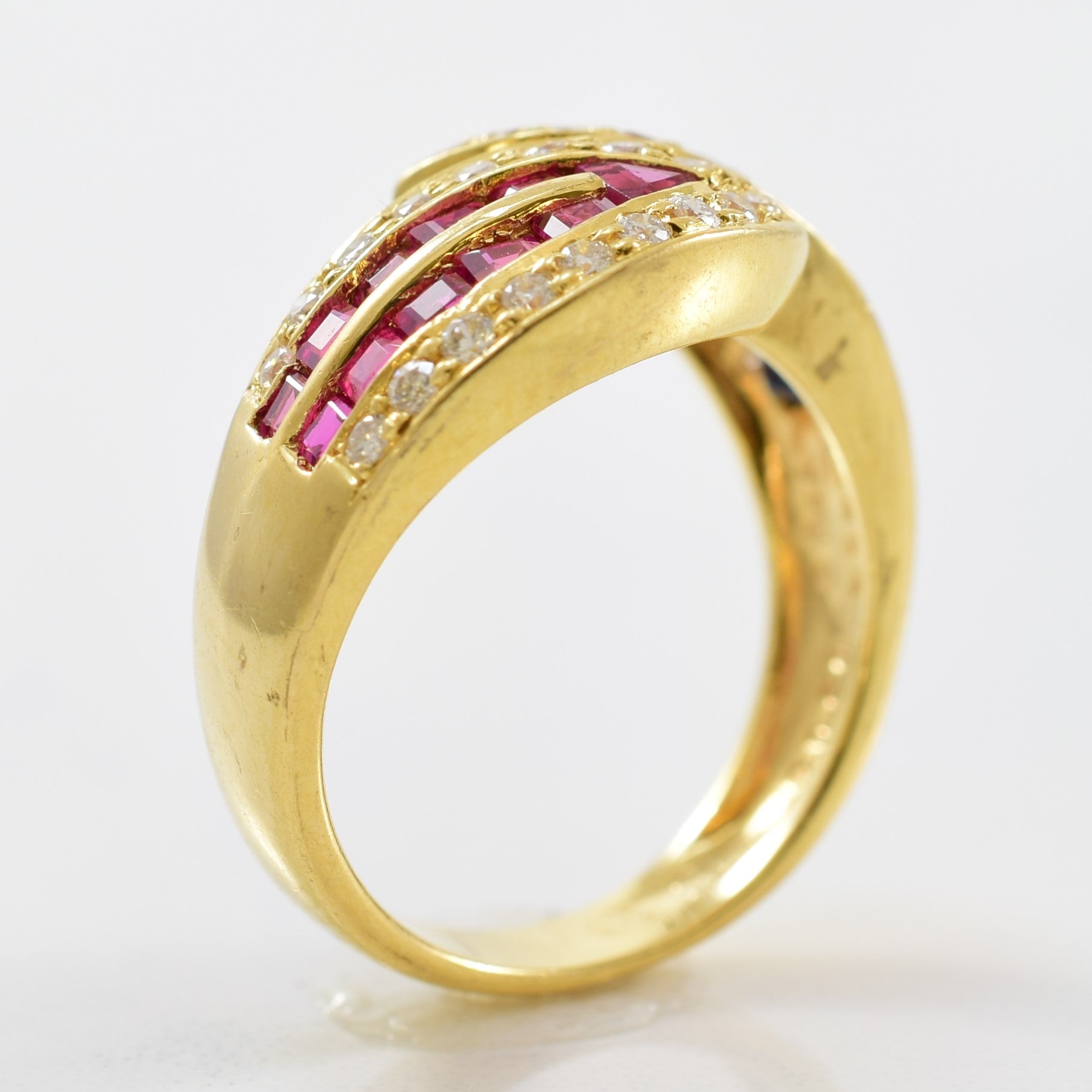 Ruby & Sapphire Bypass Ring | 0.20ctw, 0.40ctw, 0.40ctw | SZ 5.75 |
