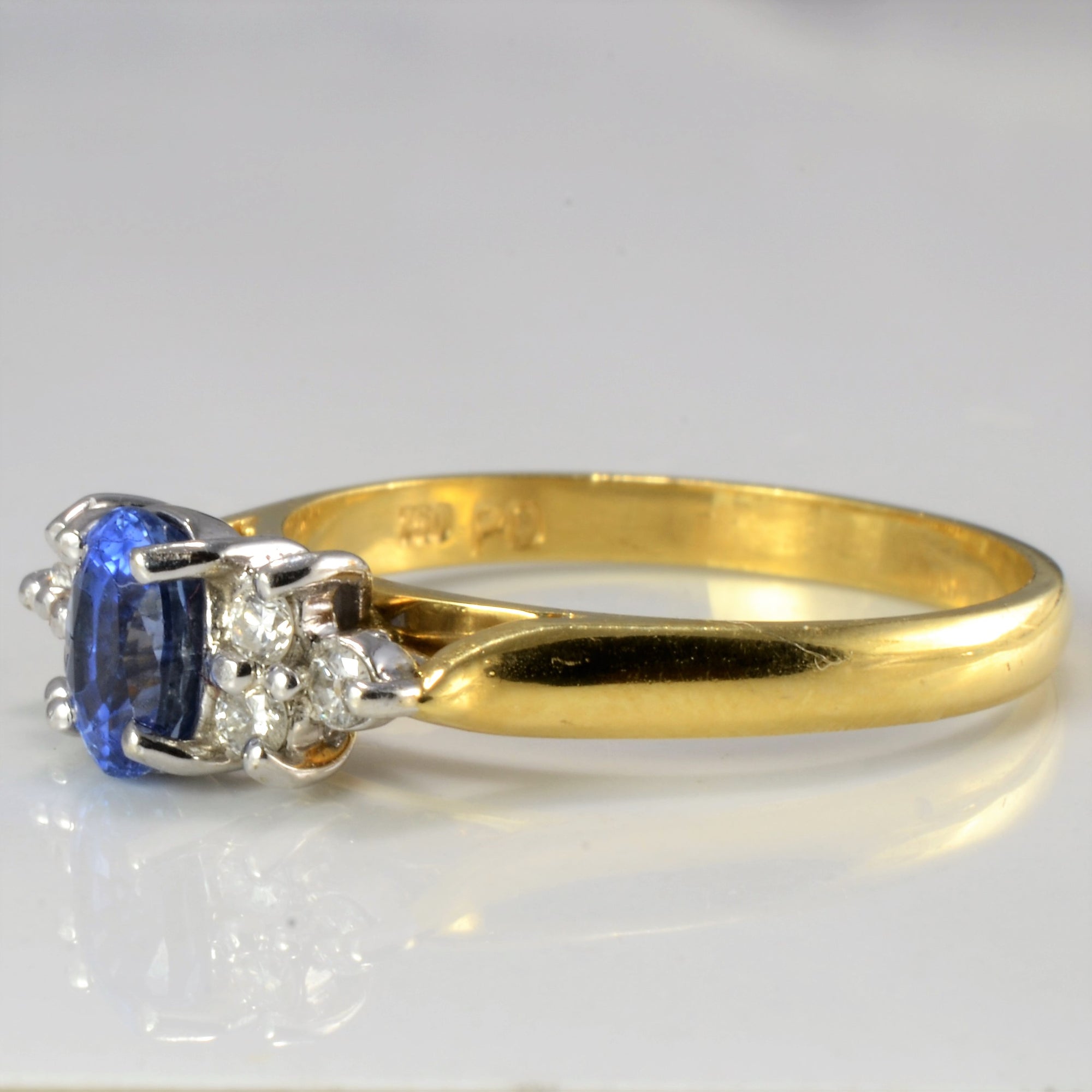 High Set Cluster Diamond & Sapphire Ring | 0.06 ctw, SZ 7 |