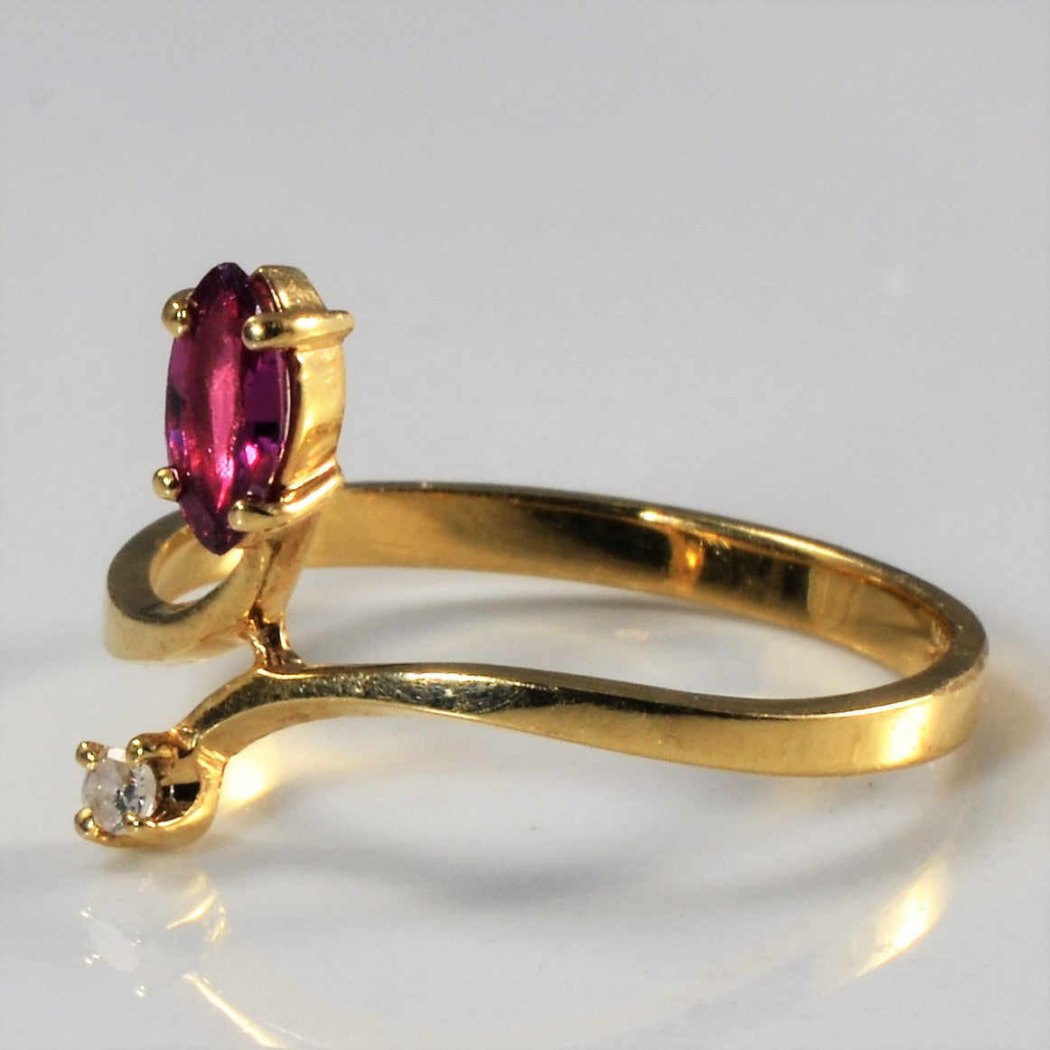 Bypass Ruby & Diamond Ring | 0.25ct, 0.02ct | SZ 6.75 |