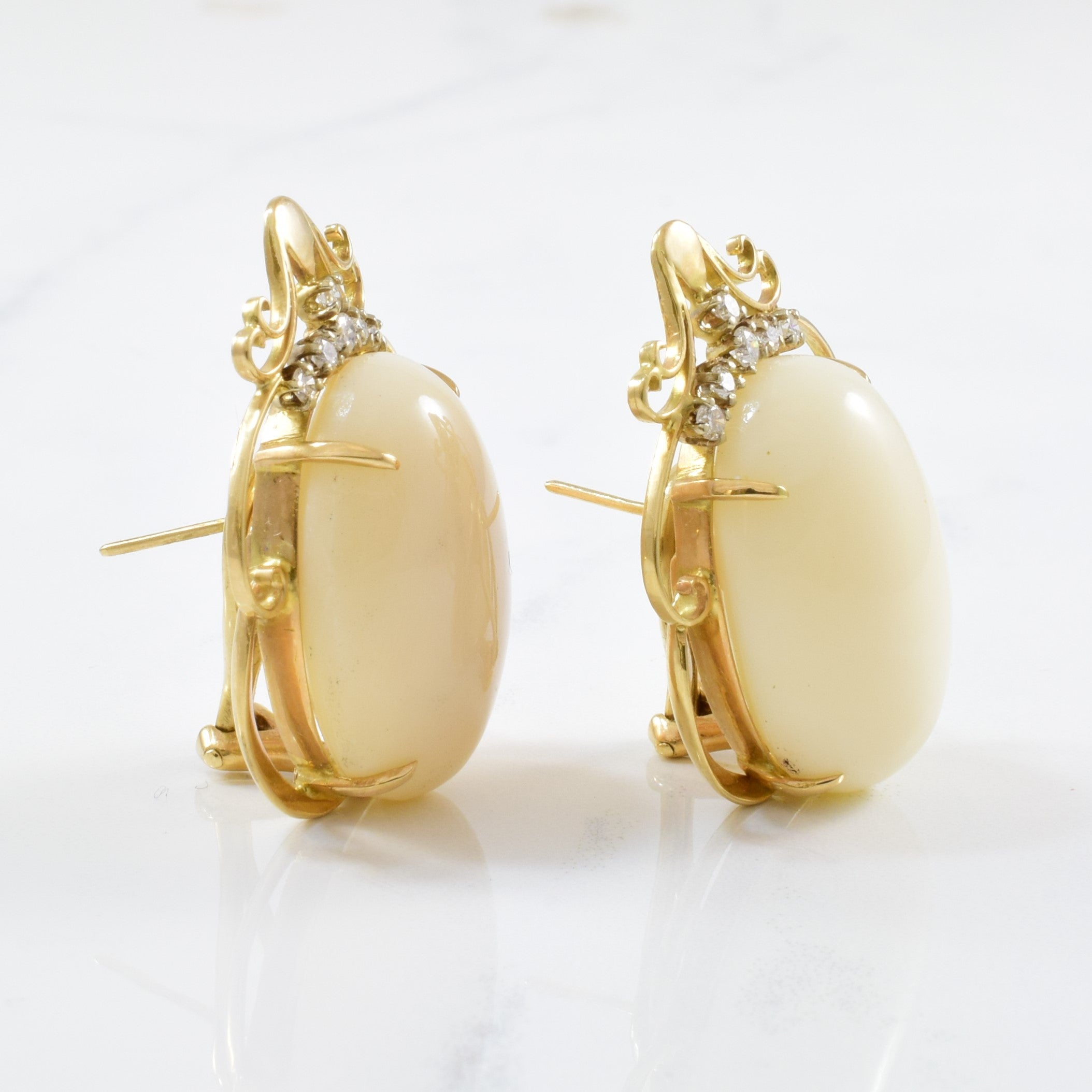 Angel Skin Coral & Diamond Earrings | 0.30ctw, 50.00ctw |