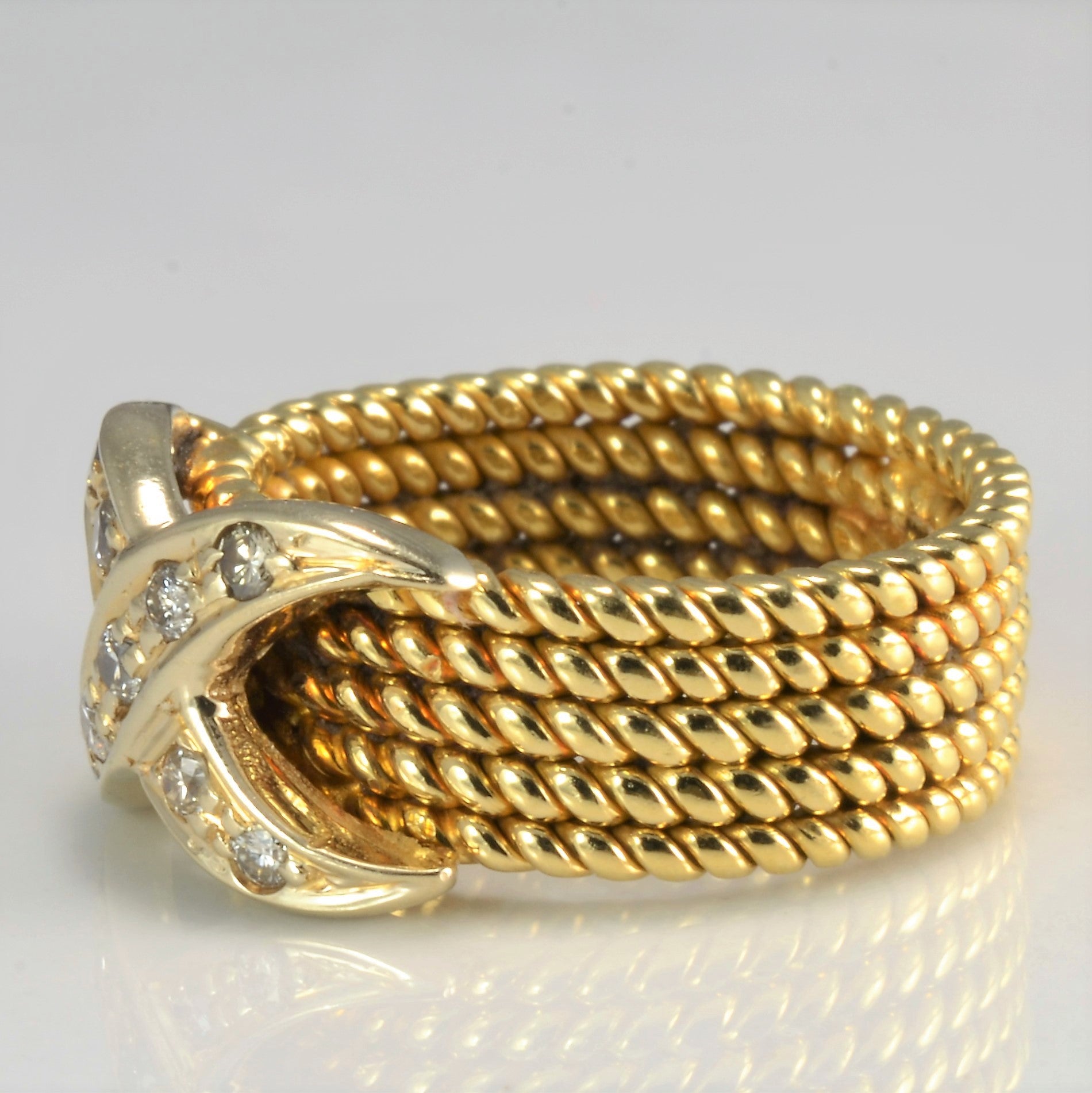 Textured Diamond Wide Band | 0.18 ctw, SZ 4.25 |