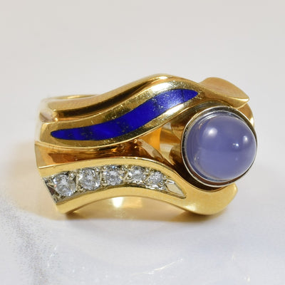 Multi Gem Cabochon & Inlay Ring | 2.75ct, 0.25ct, 0.14ctw | SZ 5.25 |