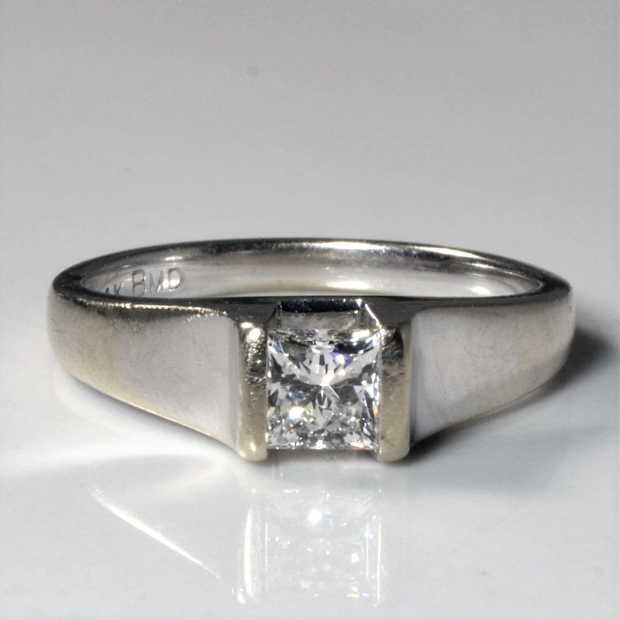 Semi Bezel Princess Diamond Engagement Ring | 0.51ct | SZ 6.5 |