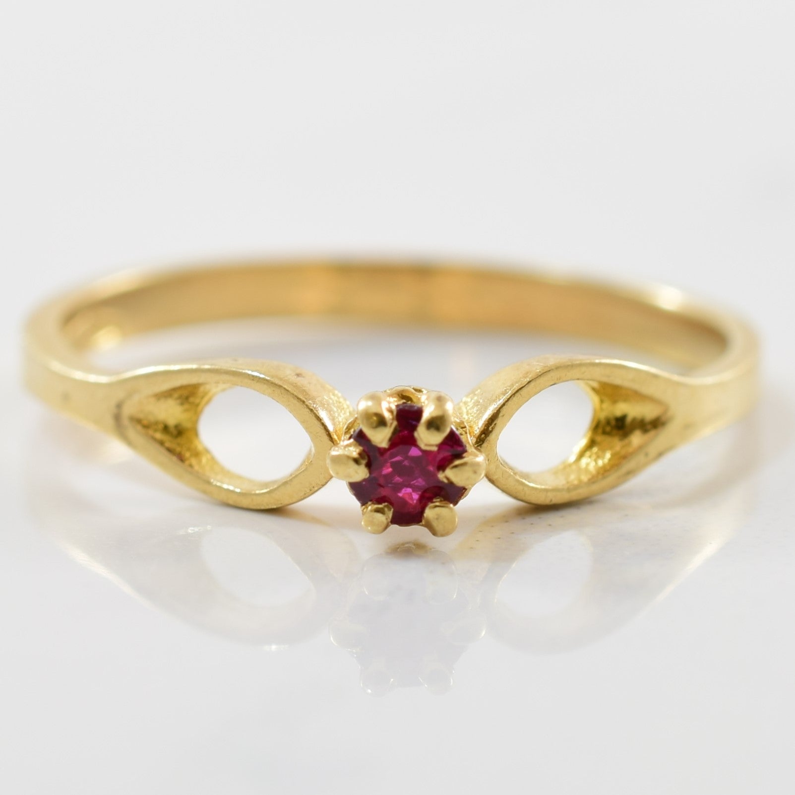 Petite Six Prong Solitaire Ruby Ring | 0.08ct | SZ 6.75 |