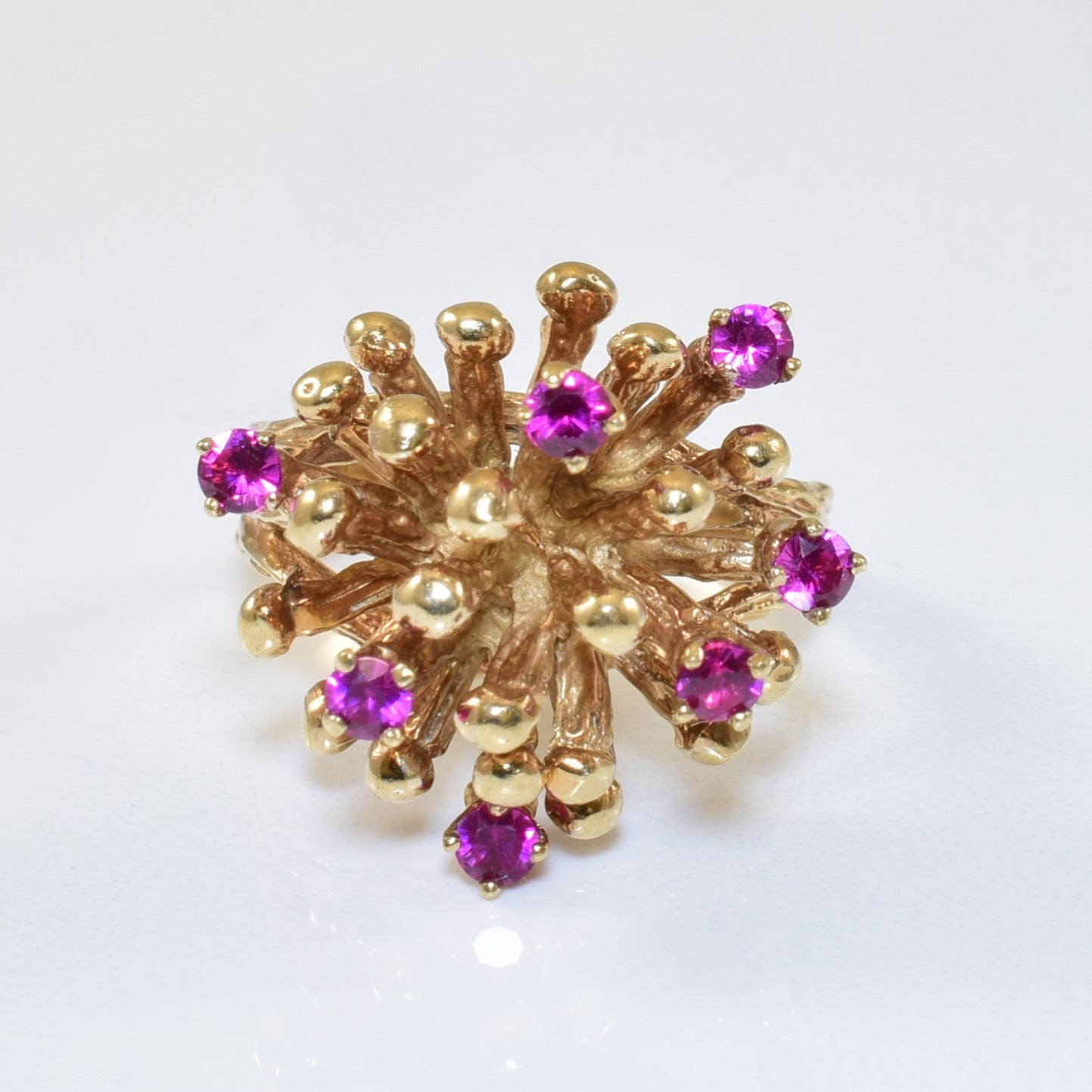 Synthetic Ruby Burst Ring | 0.42ctw | SZ 6.75 |