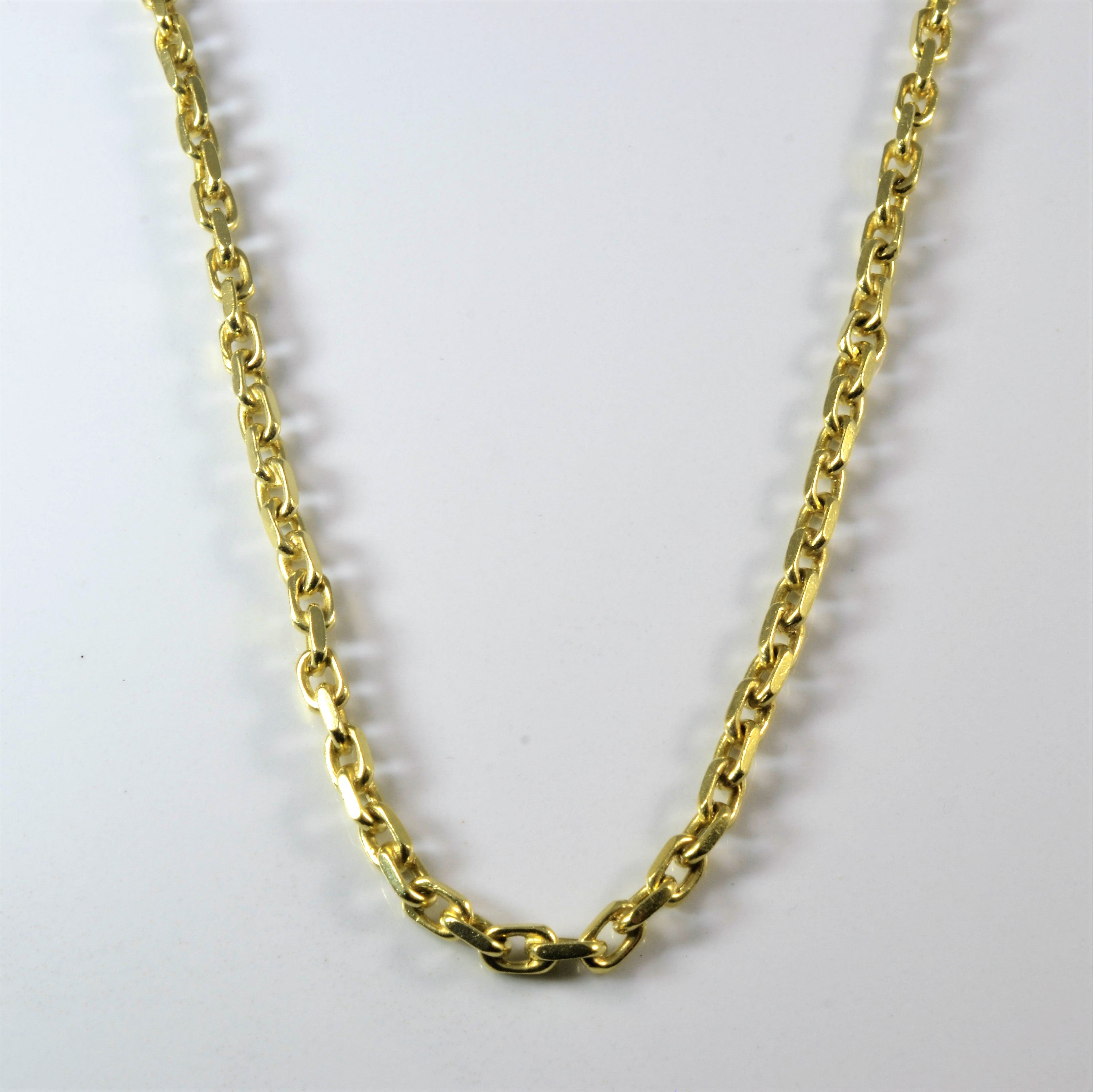 18k Yellow Gold Square Rolo Link Chain | 22" |