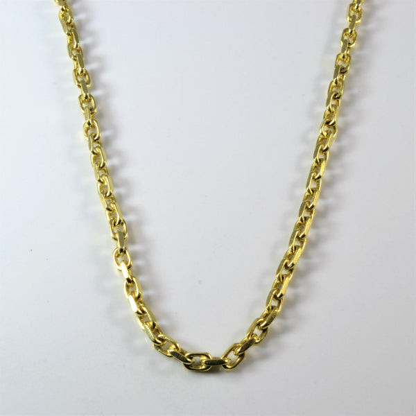 18k Yellow Gold Square Rolo Link Chain | 22