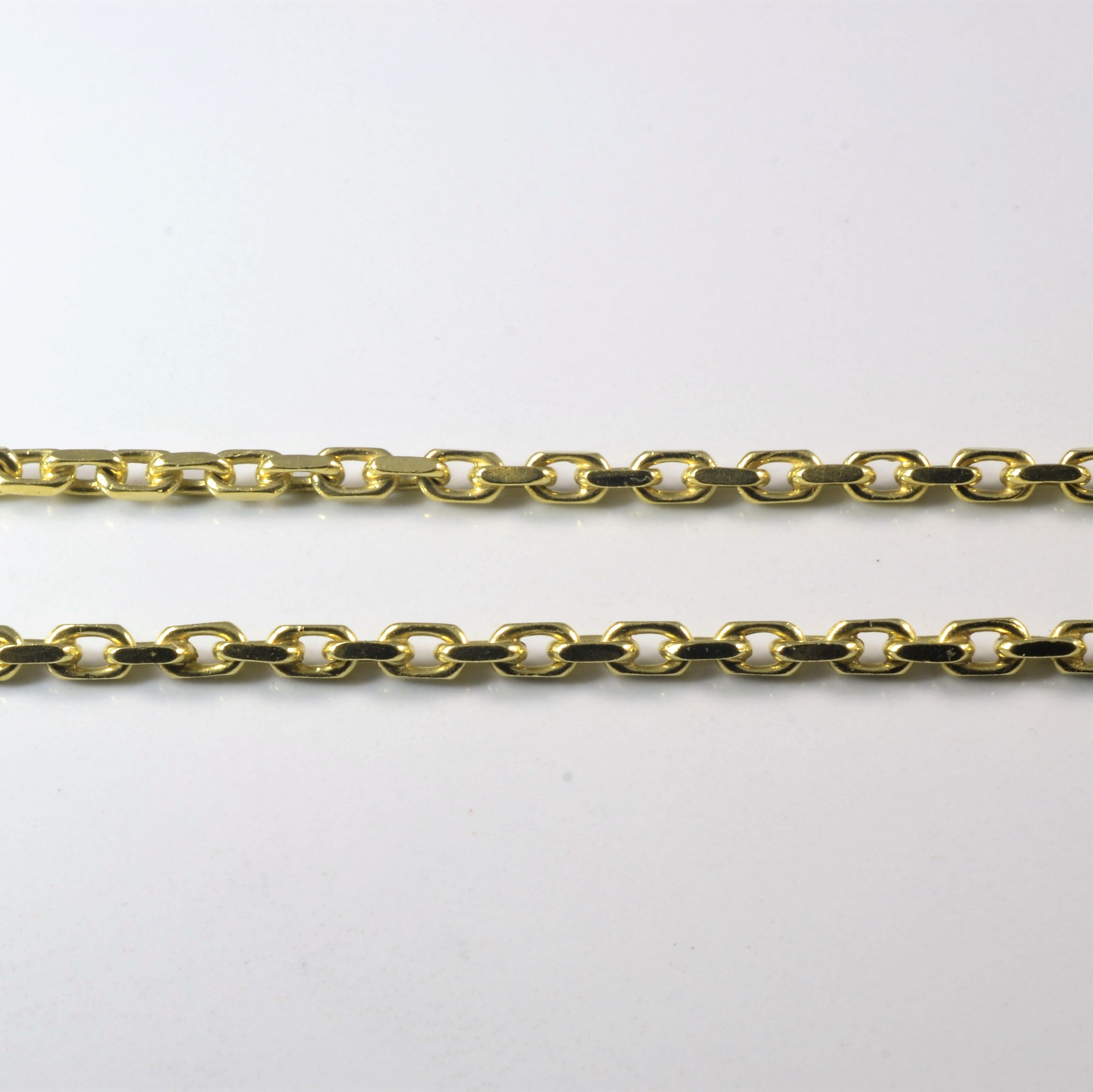 18k Yellow Gold Square Rolo Link Chain | 22" |