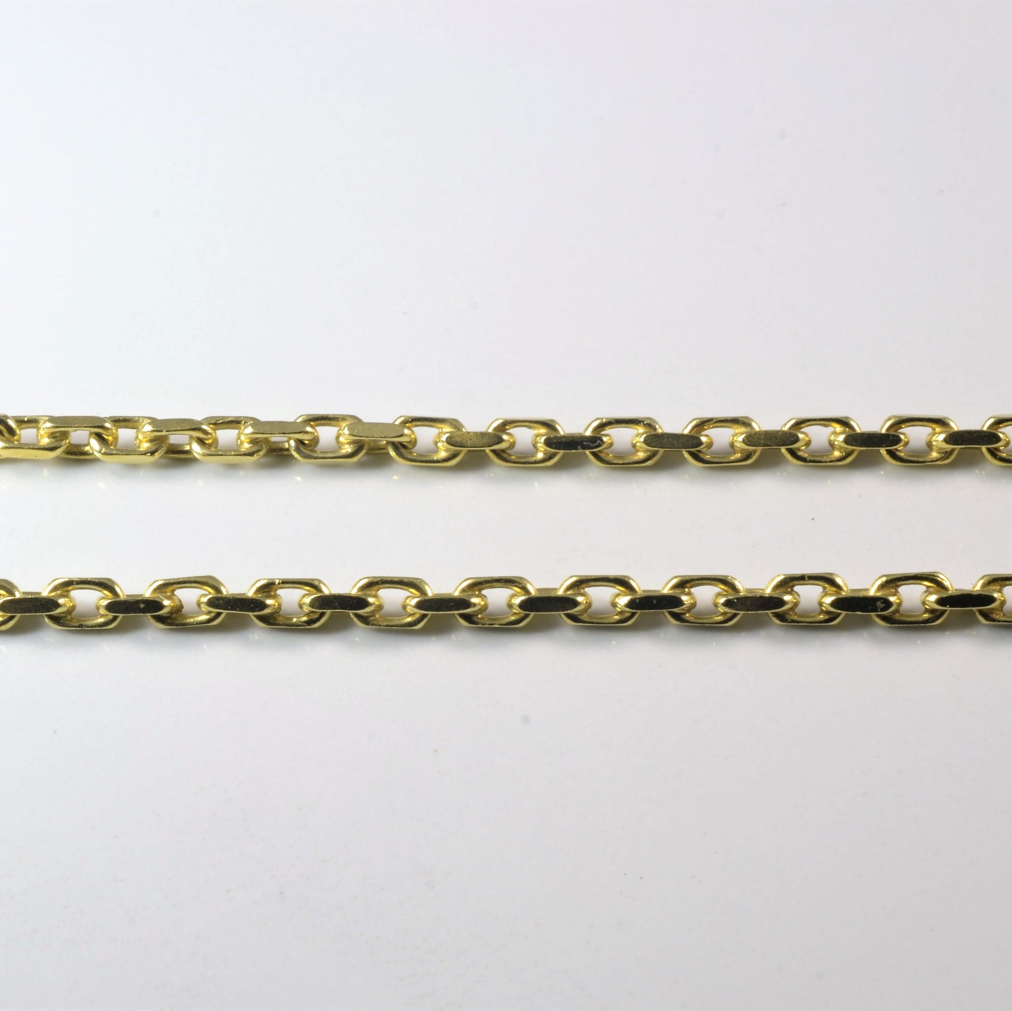 18k Yellow Gold Square Rolo Link Chain | 22