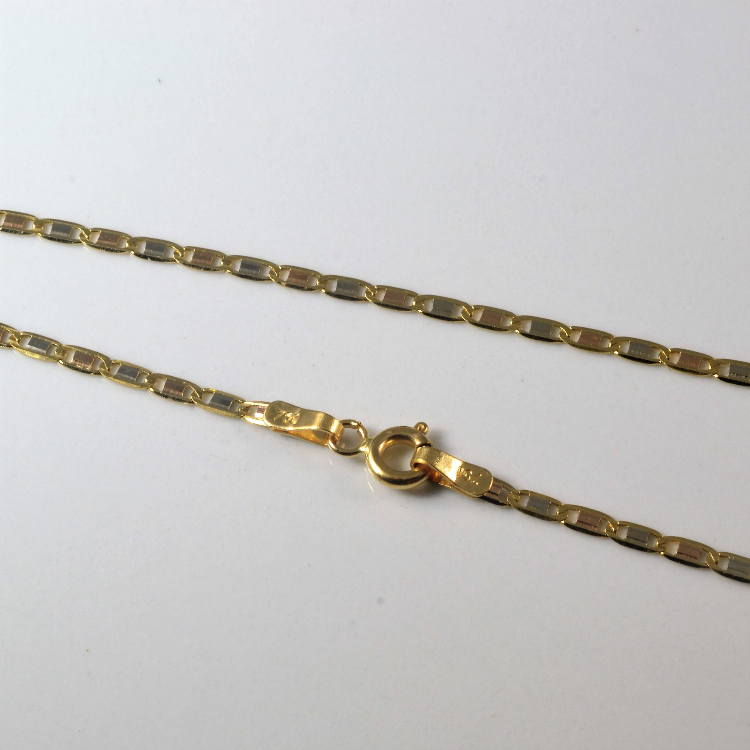 18k Tri Tone Gold Anchor Chain | 18" |
