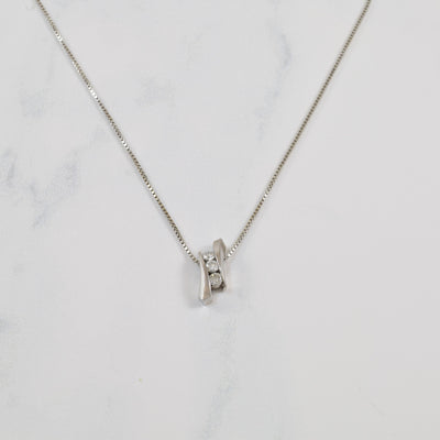 Tension Set Diamond Necklace | 0.21ctw | 18