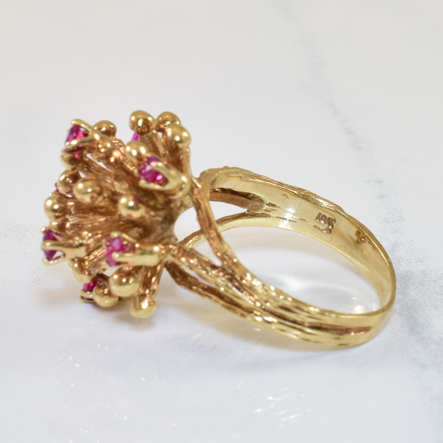 Synthetic Ruby Burst Ring | 0.42ctw | SZ 6.75 |