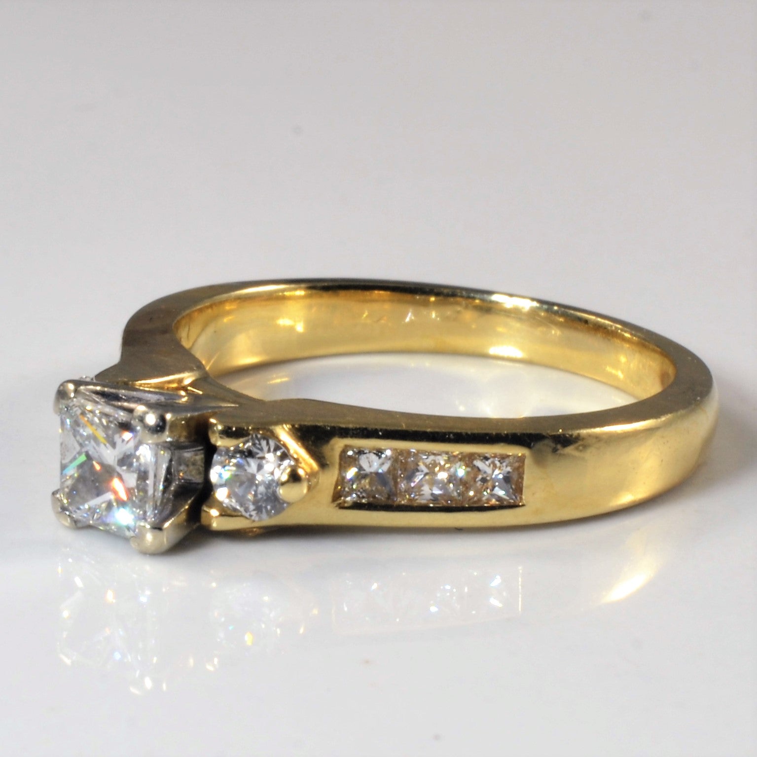 Three Stone Mixed Cut Engagement Ring | 0.88ctw | SZ 6 |