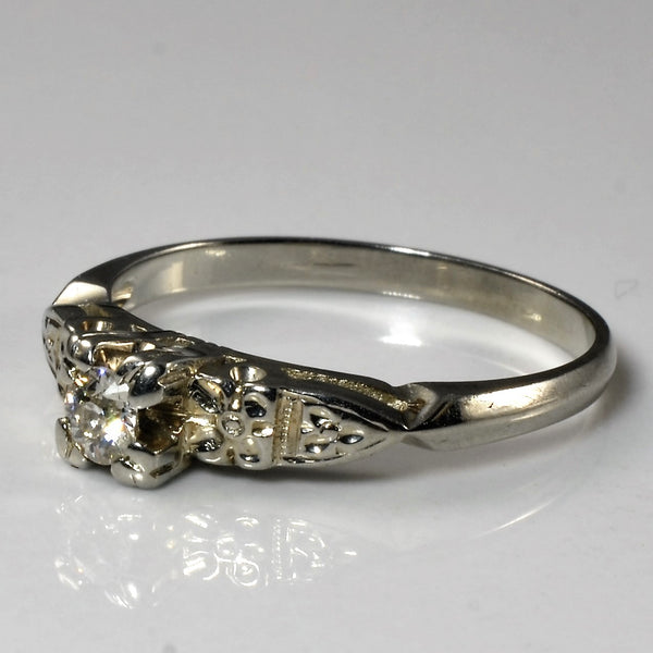 1920s Blossom Patterned Diamond Ring | 0.19ct | SZ 6.5 |