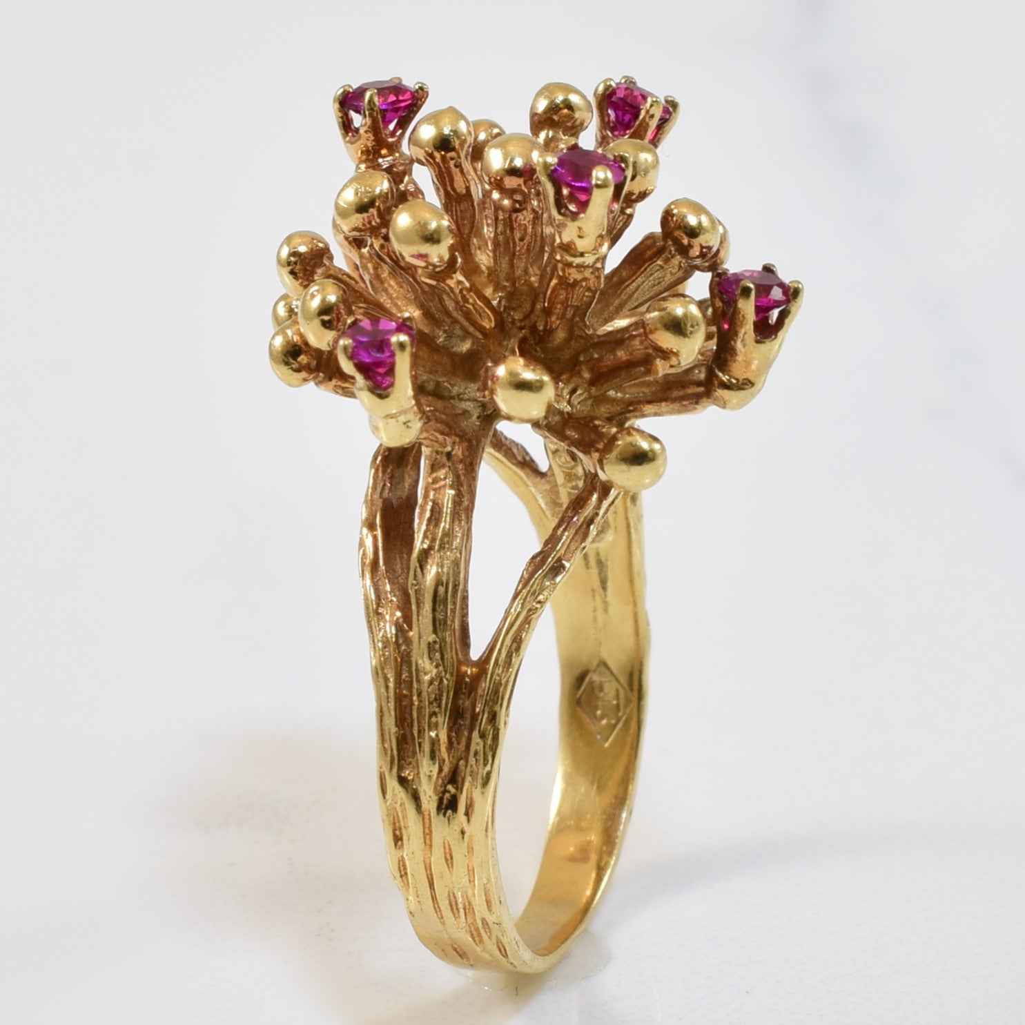 Synthetic Ruby Burst Ring | 0.42ctw | SZ 6.75 |