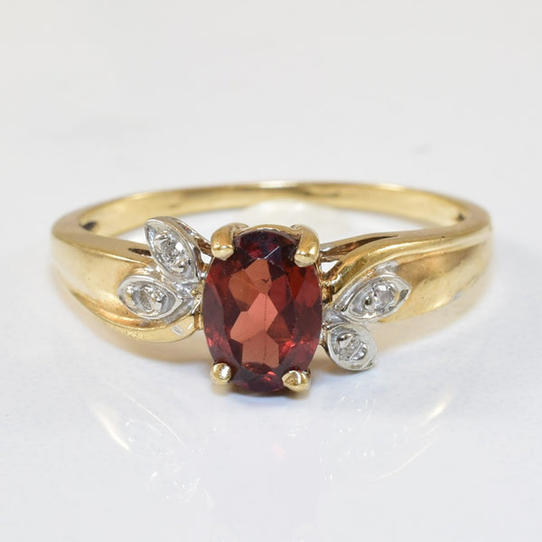 Garnet & Diamond Ring | 0.83ct, 0.02ctw | SZ 7.5 |