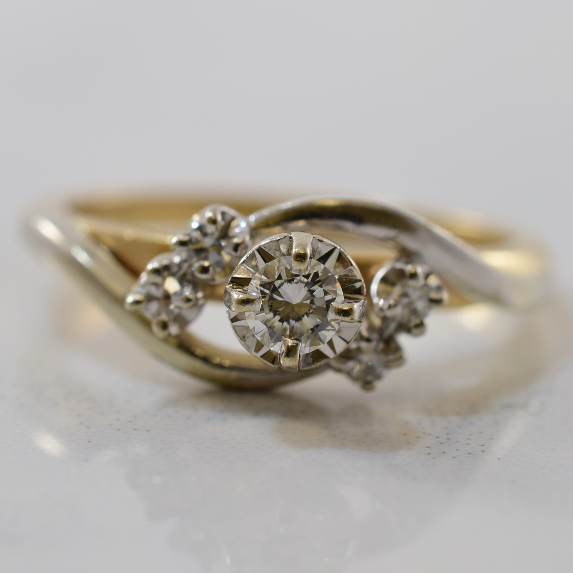 Five Stone Diamond Bypass Engagement Ring | 0.16ctw | SZ 6 |