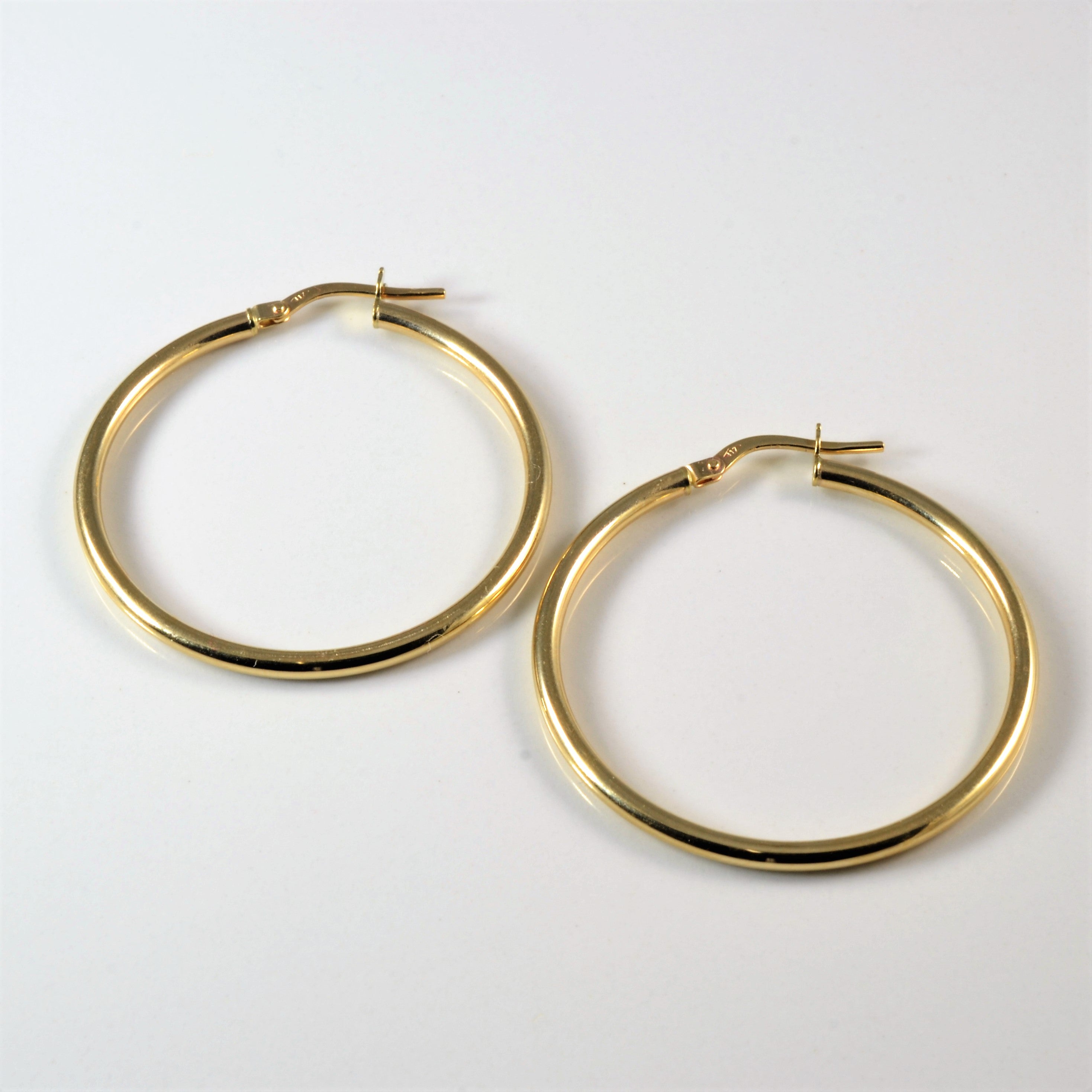 Large Yellow Gold Hoops |