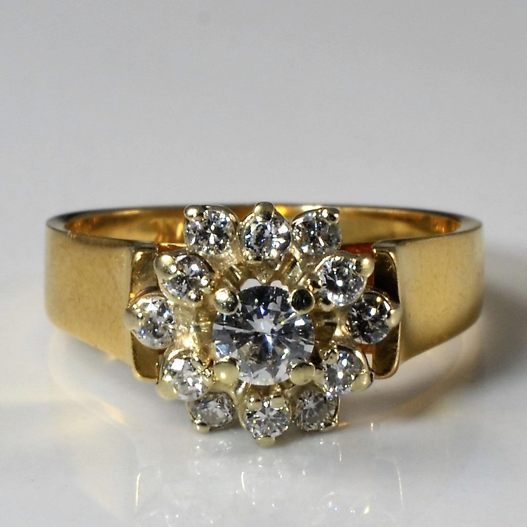 Diamond Cluster Engagement Ring | 0.36ctw | SZ 5 |