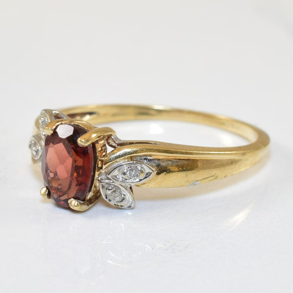 Garnet & Diamond Ring | 0.83ct, 0.02ctw | SZ 7.5 |