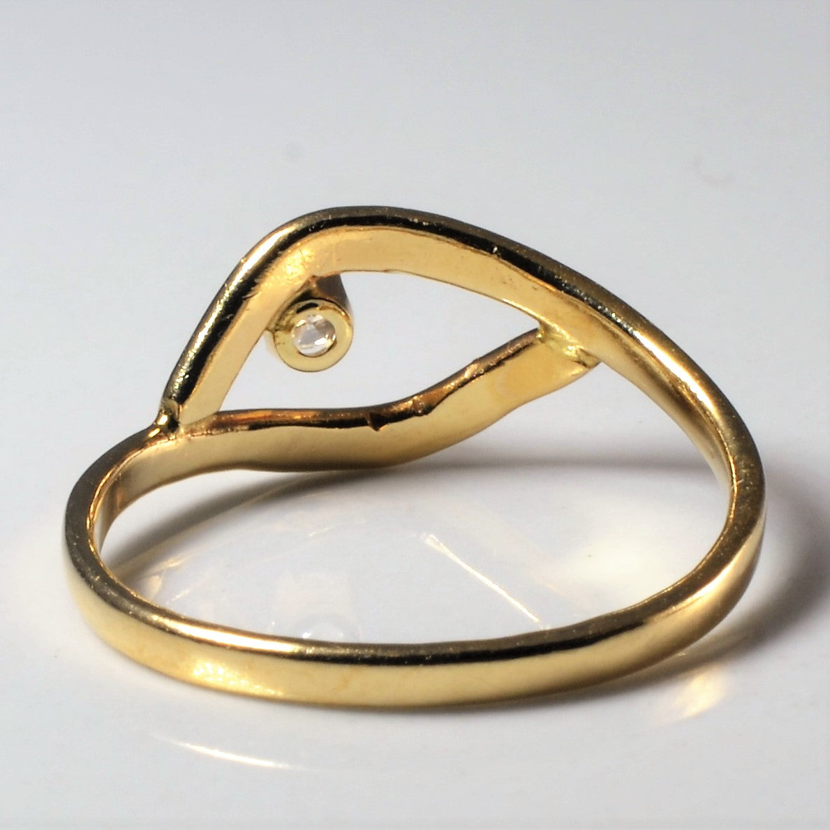 Bague abstraite à anneau ouvert sertie de diamants | 0,04 ct | Taille 5,75 | 