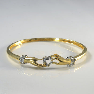 Holding Heart Diamond Bangle | 0.30ctw | 7