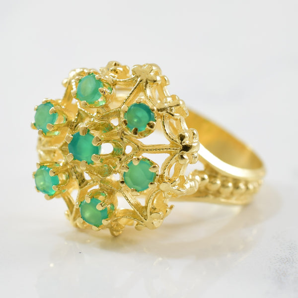 Green Chalcedony Cocktail Ring | 0.70ctw | SZ 7.75 |