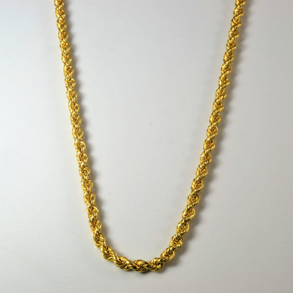 22k Yellow Gold Rope Chain | 18
