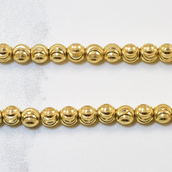 10k Yellow Gold Beaded Chain | 33.5