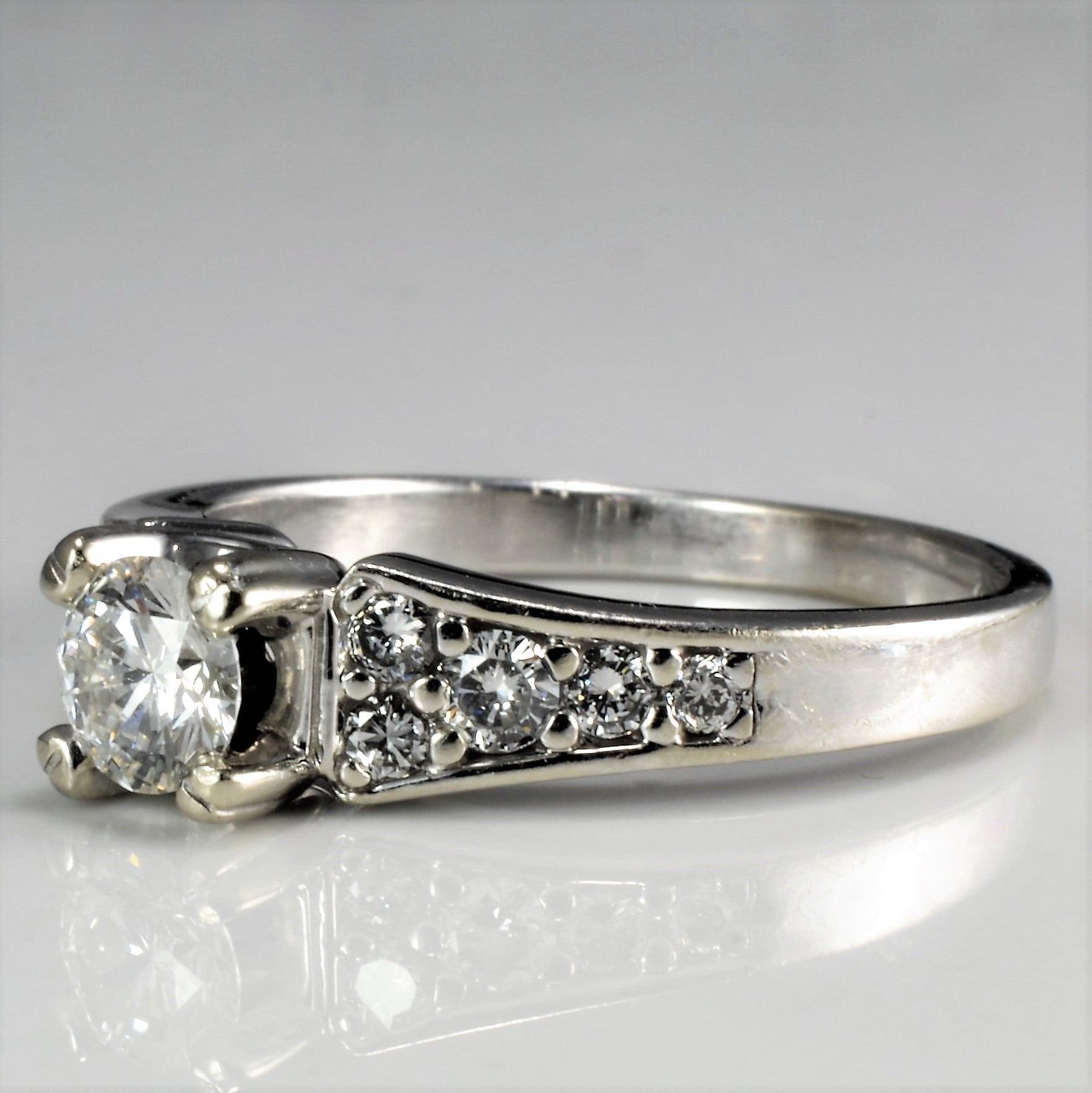 Tapered Diamond Ladies Engagement Ring | 0.70 ctw, SZ 7.75 |