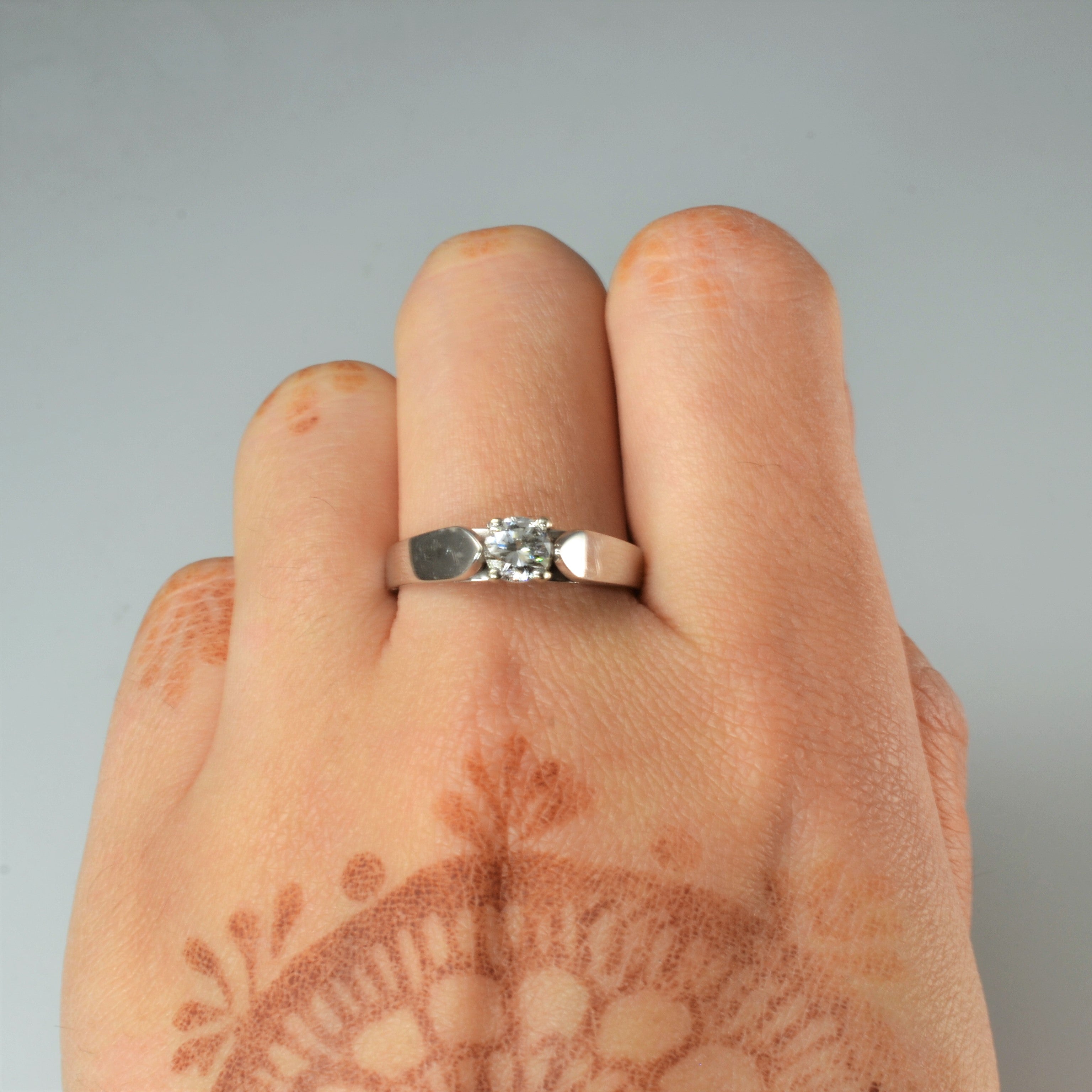 White Gold Solitaire Diamond Ring | 0.48ct | SZ 9 |