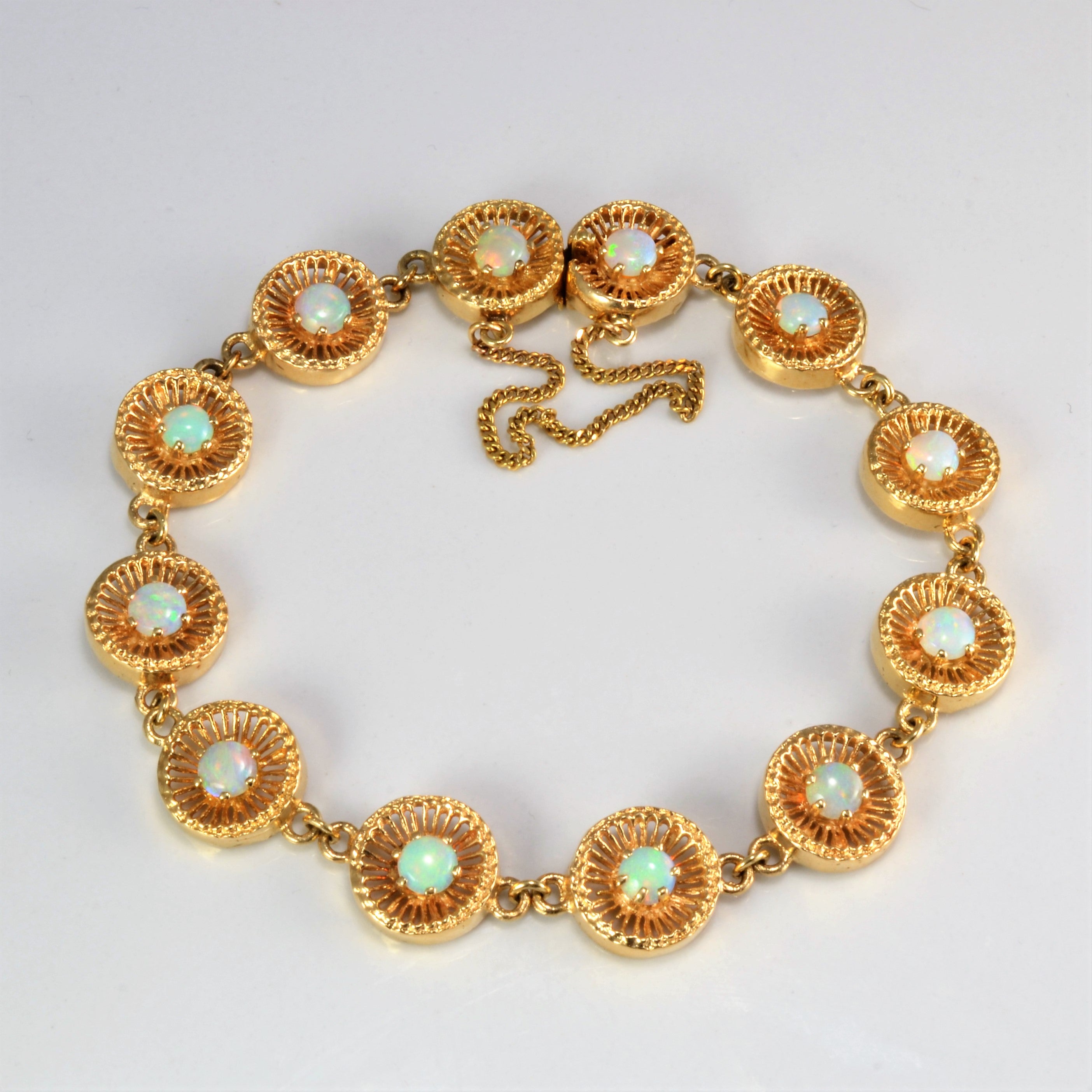 Vintage Opal Chain Bracelet | 7''|