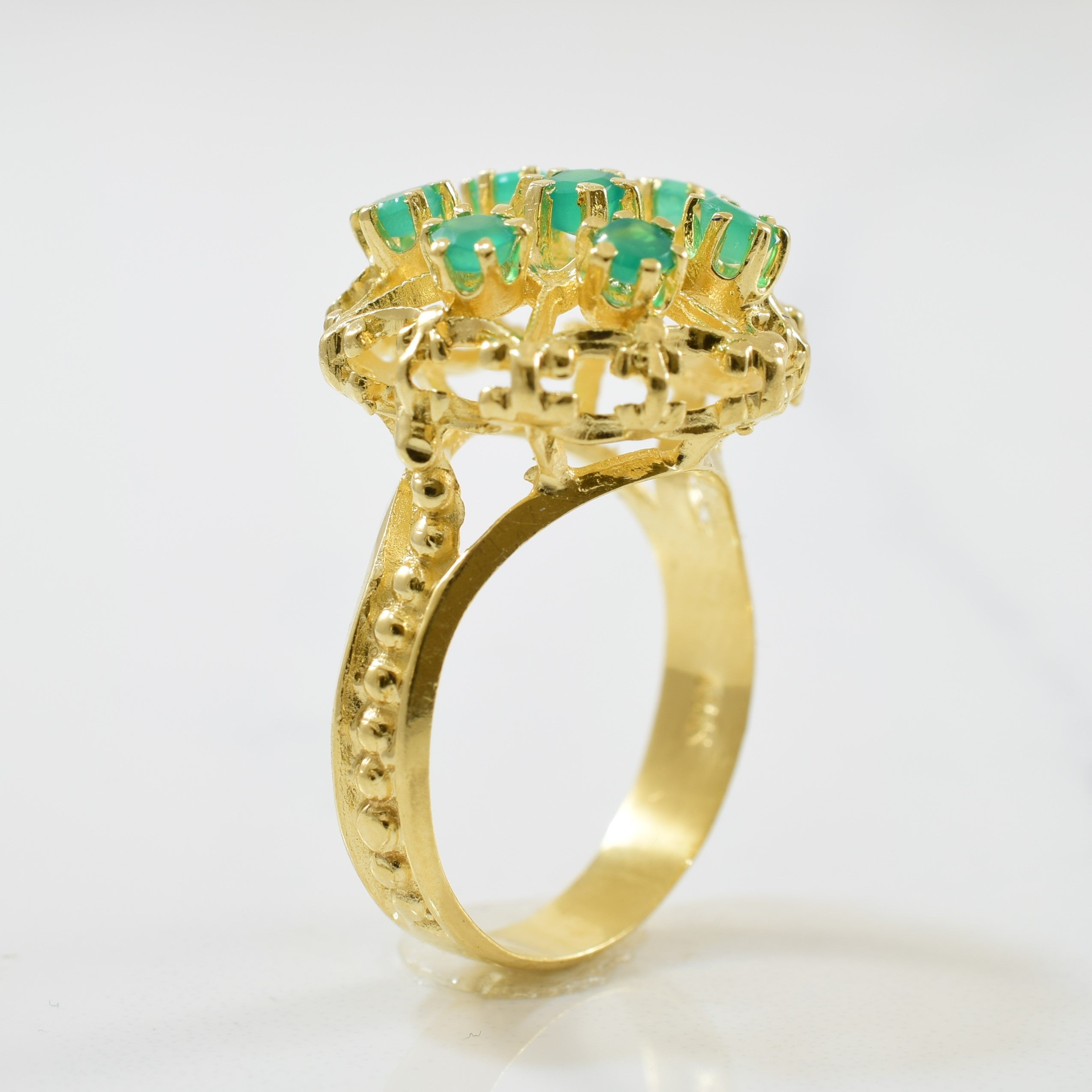 Green Chalcedony Cocktail Ring | 0.70ctw | SZ 7.75 |