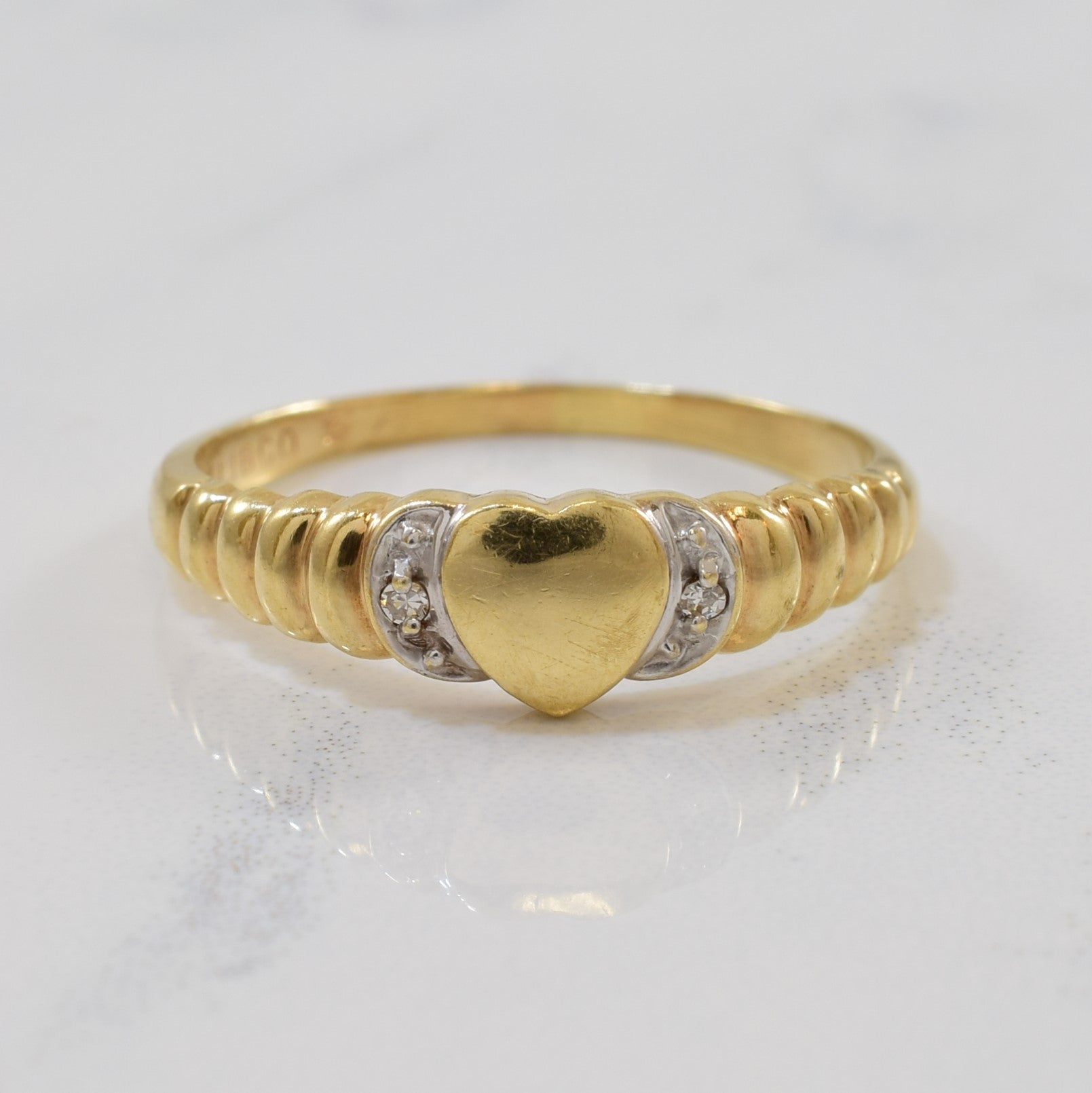 Diamond Heart Promise Ring | 0.01ctw | SZ 7 |